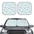 thumbnail image 2 of Windshield Sun Shade, Bee Flower A Foldable Car Sun Shade Windshield For Front, 2 Pieces, 2 of 4