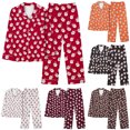 thumbnail image 2 of Fengactive 2Pcs Women's Christmas Pajamas Set Loose Long Sleeve Sleepwear Soft Button Down Lounge Holiday Nightwear, 2 of 7