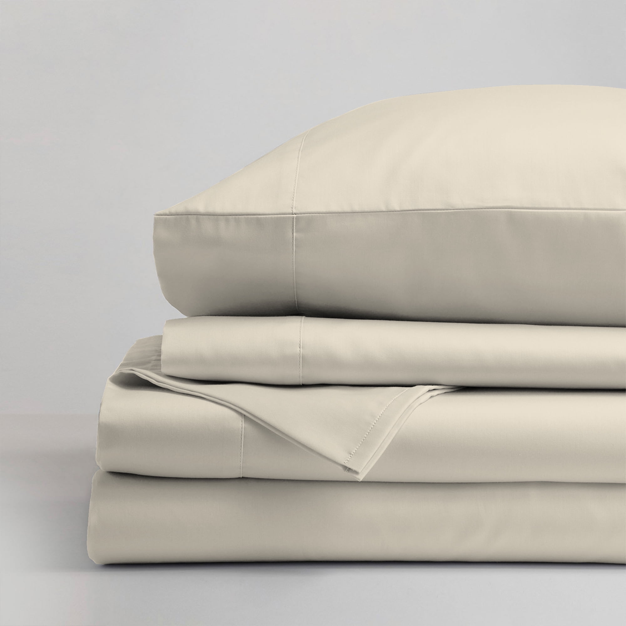 Color Sense Microfiber Percale Sheet Set Full Ivory