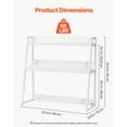 thumbnail image 3 of VEVOR Desktop Bookshelf, 2-Tier Desktop Storage Organizer, 37.4" x 12.6" x 35.4" Office Desk Storage Rack Display Shelf, Desktop Bookshelf Hutch with Anti-Slip Feet Pads, for Home & Dorm, White, 3 of 9