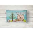 thumbnail image 2 of Carolines Treasures BB1576PW1216 Christmas Tree and Yorkie Yorkishire Terrier Canvas Fabric Decorative Pillow, 12H x16W,, 2 of 3