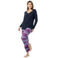 thumbnail image 5 of Fruit of the Loom Women's Beyond Soft Long Sleeve Waffle Top and Flannel Bottom Pajama Set, Sizes S-4X, 5 of 9