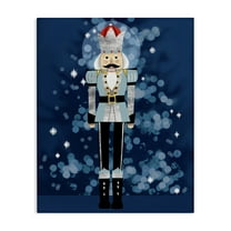 Stupell Industries Blue Holiday Nutcracker Holiday Painting Gallery Wrapped Canvas Art Print Wall Art, 36 x 48