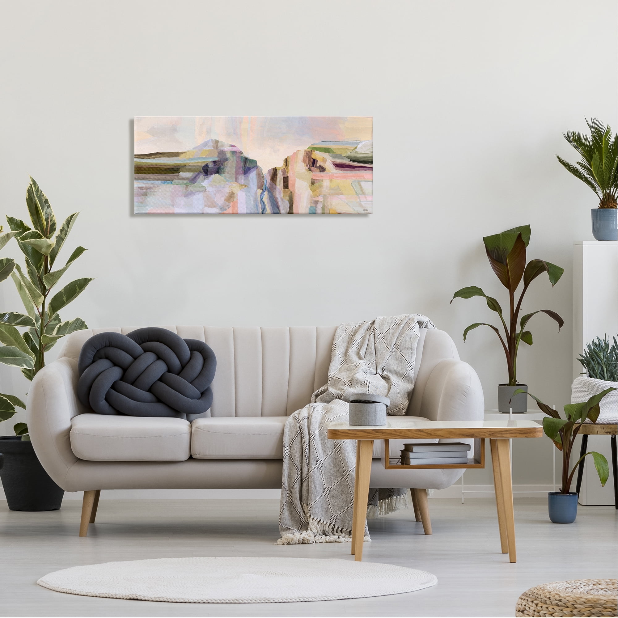 Stupell Hilltop Abstraction Pastel Peaks Abstract Painting Gallery Wrapped Canvas Print Wall Art