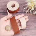 thumbnail image 2 of Lychee Pattern Leather Strap 78 Inch Long 1 Inch Wide Flat Cord Brown Leather Belt Strips for Crafts DIY Projects Clothing Pet Collars Traction Ropes Belt Keychains Wrapping, 2 of 9