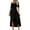 Black, variant on Womens Summer Dresses Plus Size Casual Fold Solid Color Irregular Short Sleeve Off-The-Shoulder Wedding Guest Dress
