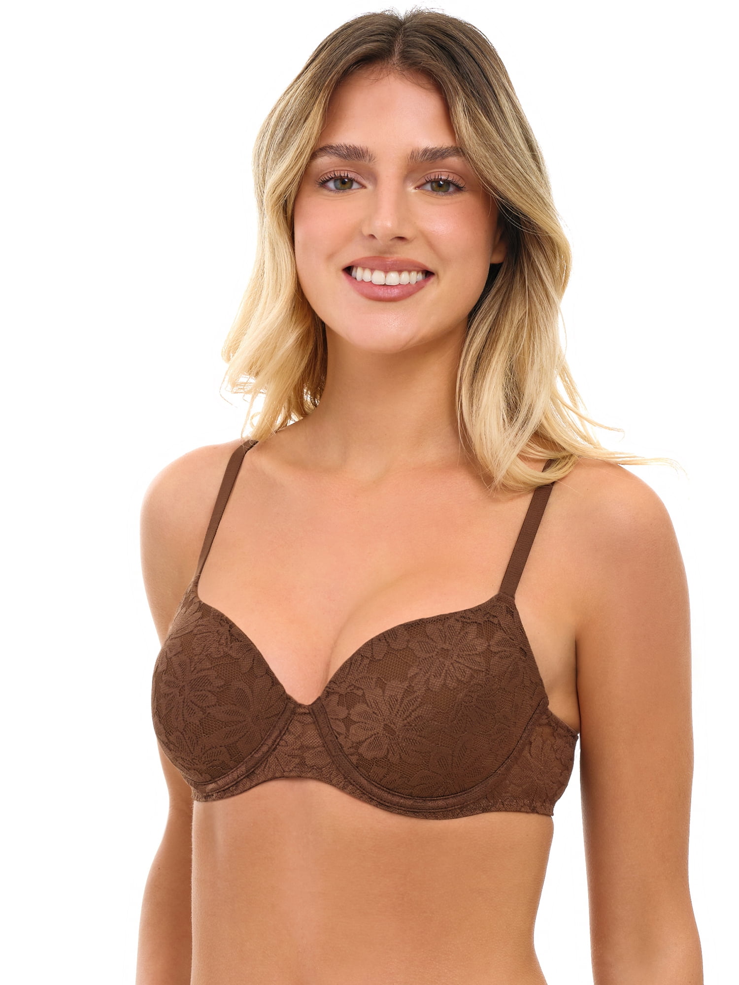 No Boundaries Women's All Over Lace Push Up Bra with Sugarcup, Sizes 34A-40DD