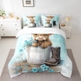 thumbnail image 5 of Manfei Kawaii Bull Bedding Sets Queen Size, Daisy Groovy Bed in a Bag Queen size, Farmhouse Animal Reversible Comforter Sets with Sheets, Microfiber Room Decor, 7 Pieces, 5 of 5