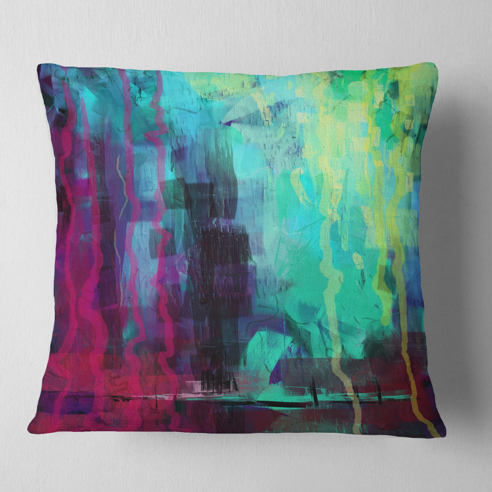Designart Abstract Digital Painting - Abstract Throw Pillow - 18x18