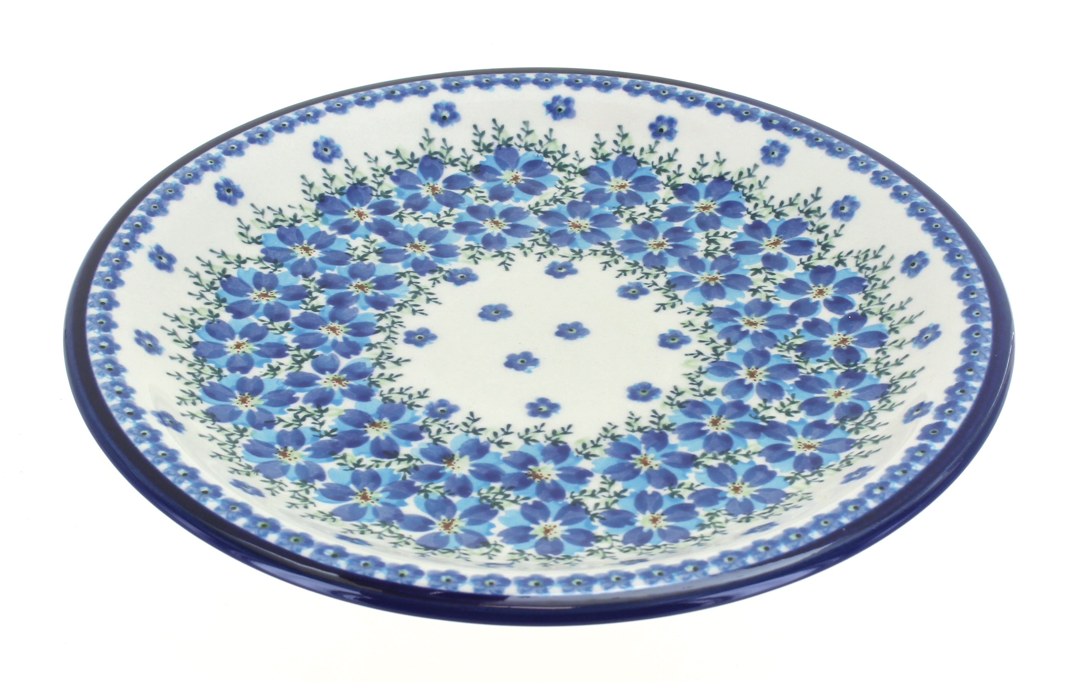 Blue Rose Polish Pottery Valentina Dessert Plate 