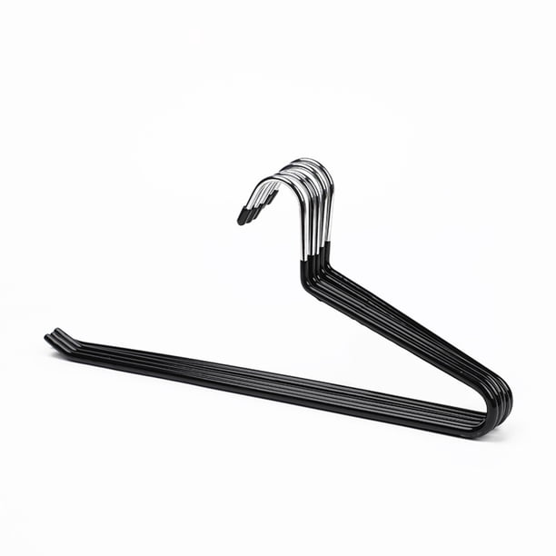 Perchas para pantalones: Perchas de metal cromado inoxidable resistentes y duraderas, revestimiento de goma antideslizante, delgadas y que ahorran espacio, diseño abierto para deslizar fácilmente