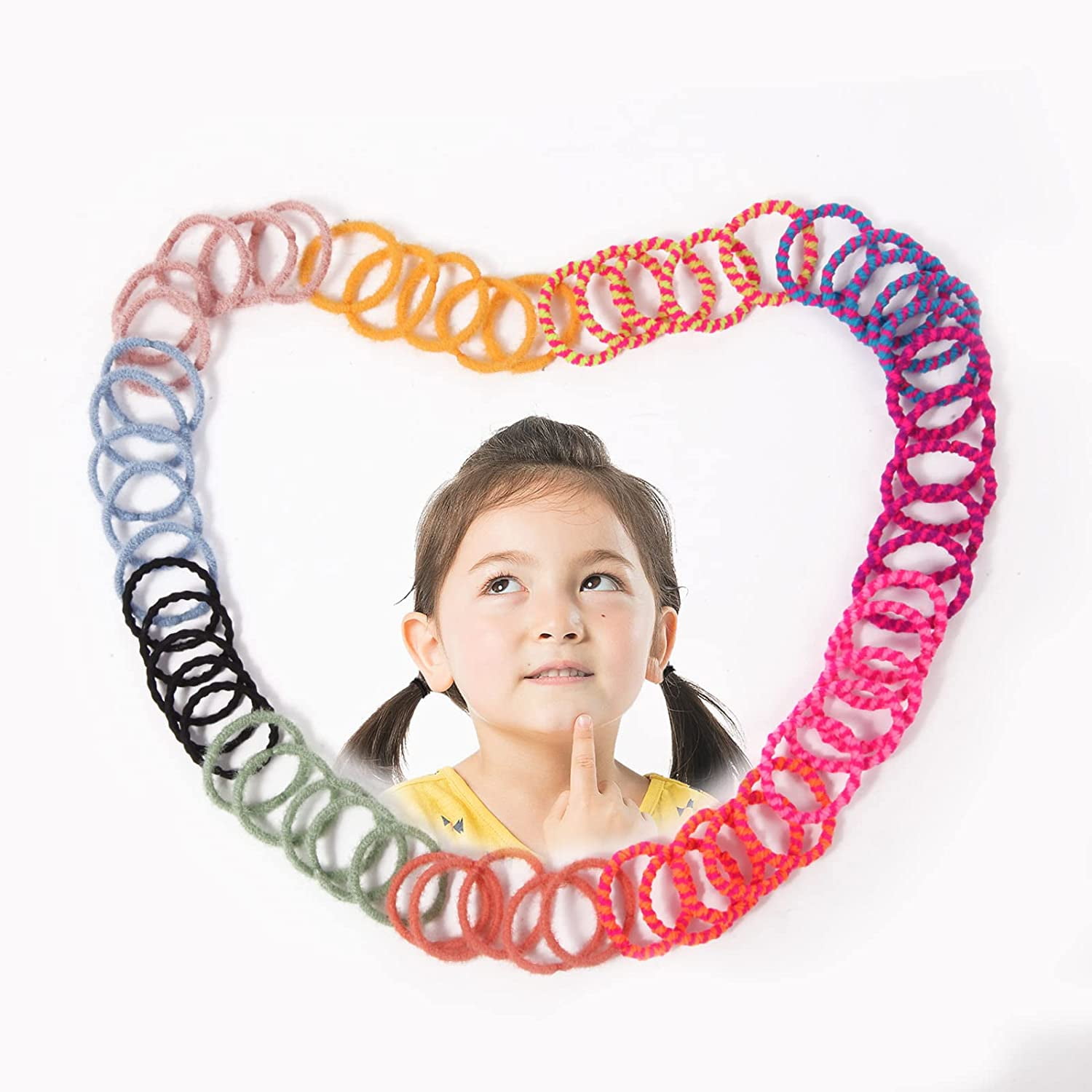 Elastic Hair Ties 300 Count(1.18inch）,baby Hair Ties，Small Ponytail