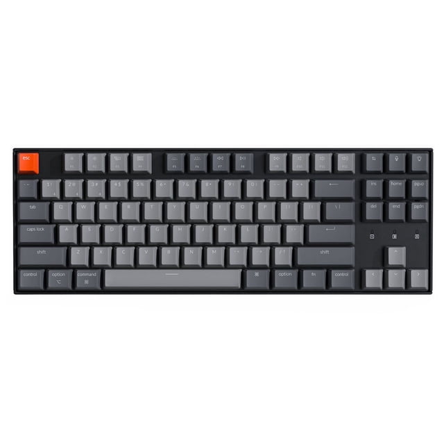 Keychron K8 Hot-swappable Wireless Bluetooth/Wired USB Mechanical Keyboard with Gateron G Pro Blue Switch/White LED Backlight/N-Key Rollover, Tenkeyless 87-Key Computer