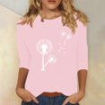 thumbnail image 2 of Plebaso Hauts pour Femmes Manches 3/4 Chemises Imprimées Décontractées Tuniques Col Rond Blouses pour Femmes, 2 of 4