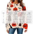 thumbnail image 3 of LYEAA Womens Halloween Tops Long Sleeve Pumpkin Print T Shirt Spooky Season Crewneck Shirts Thanksgiving Fall Clothes Red XL, 3 of 6