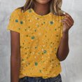 thumbnail image 2 of Camisetas de Mujer con Cuello Redondo Blusas de Manga Corta Imprimir Top, Camisetas de Mujer para Primavera Verano Casual, 2 of 4