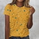 thumbnail image 2 of Camisetas de Mujer con Cuello Redondo Blusas de Manga Corta Imprimir Top, Camisetas de Mujer para Primavera Verano Casual, 2 of 4