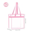 thumbnail image 4 of Clear Tote Bag Stadium Approved 12x12x6, 2 Pack Heavy Duty PVC Clear Tote with Zipper for Concerts, Work & School, Pink, 4 of 8