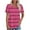Hot Pink, variant on MIUOWANP Women's Puff Long Sleeve Shirts Women's Spring/Summer Striped Round Neck Sleeve Short Sleeve Top T-shirt Hot Pink XL