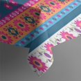 thumbnail image 3 of Colorful Pioneer Flower Striped Pattern Rectangle Tablecloth 60"x84",Waterproof Polyester Rectangle Table Cloth, Wipeable Spillproof Polyester Tablecloth for Dining, Camping, Indoor and Outdoor, 3 of 5