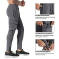 thumbnail image 3 of BROKIG Men's Zip Cargo Jogger Pants Gym Workout Athletic Sweatpants with Pockets (XX-Large, Shadow Gray), 3 of 7