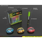24 Neon Fluorescent Acrylic Paint Pens Markers Set 3mm (MEDIUM)