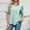 Mint Green, variant on ZZwxWA Button Down Shirts for Women Casual Solid Short Sleeve Blouse Loose Fit Dressy Lapel V-Neck Tops with Chest Pocket