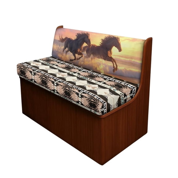 Uorisanigo RV Dinette Cushions Covers 2 PCS Western Horse Aztec Camper Cushion Covers Easy to Install Camper Accessories Stretch Car Seat Slipcovers Sofa Loveseat Chair Cover Protective