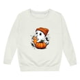 thumbnail image 4 of Zylarhe Halloween Sweatshirts for Kids Girls Halloween Sweatshirt Cute Print Long Sleeve Crewneck Pullover Casual Kids White 9-10 Years, 4 of 4
