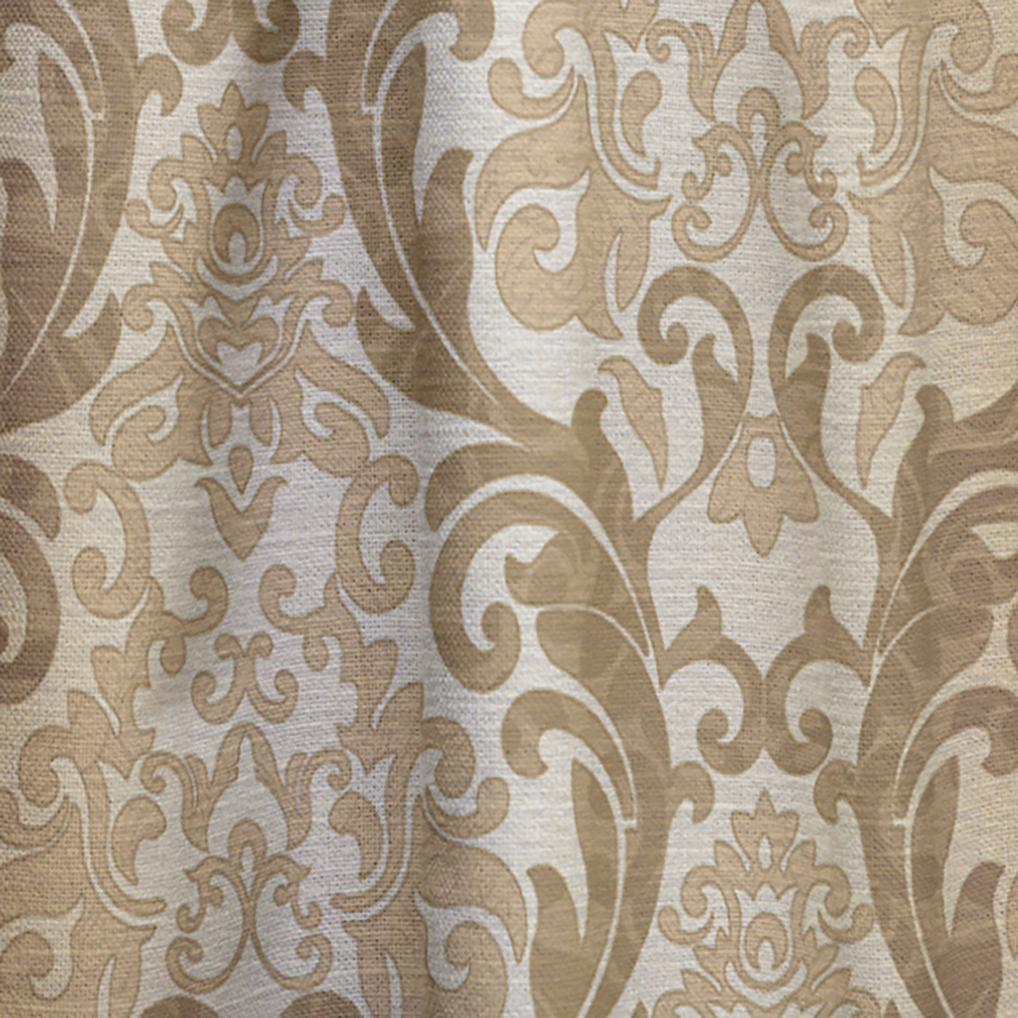 Designart 'Brown Damask Pattern' Mid-Century Modern Curtain Panel