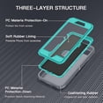 thumbnail image 3 of HSHDLDF for iPhone SE 2022/2020 Case Built-in Screen Protector Shockproof Dust/Drop Proof 3 in 1 Full Body Rugged Heavy Duty Durable Cover for Apple iPhone SE 3rd/2nd Gen 4.7, Grey/Green, 3 of 7