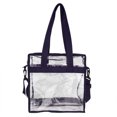 thumbnail image 1 of Neceser de PVC azul oscuro listo para viajar para maquillaje y artículos esenciales Organizador de cosméticos transparente resistente al agua, 1 of 8