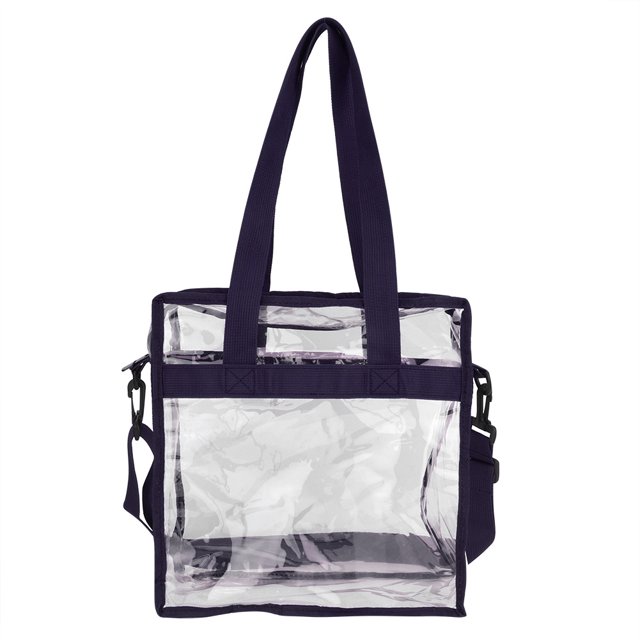 Neceser de PVC azul oscuro listo para viajar para maquillaje y artículos esenciales Organizador de cosméticos transparente resistente al agua