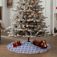 thumbnail image 5 of Daiia Porcelain Chinaware Drawing Merry Christmas Tree Skirt , Xmas Large Lace-up Tree Skirt, Santa Snowflakes Rustic Home Decorations New Year Party Farmhouse Decor-36", 5 of 7
