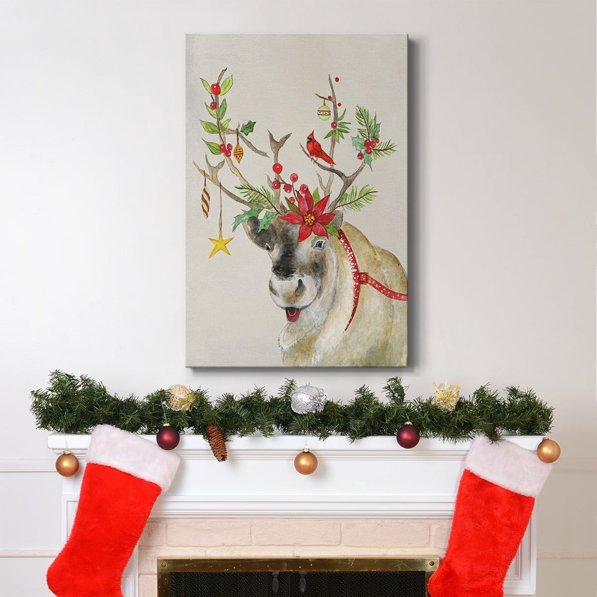 Playful Reindeer II- Gallery Wrapped Canvas