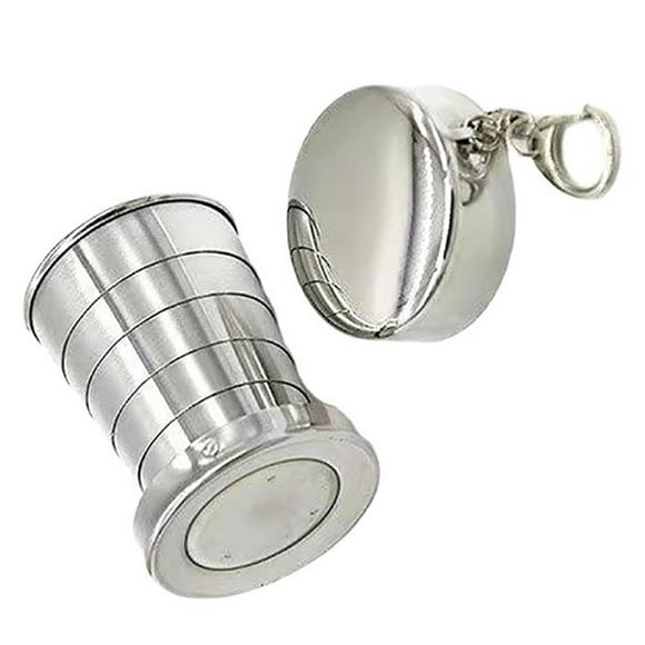 Taza plegable de acero inoxidable utensilios de cocina de camping taza retráctil utensilios de camping