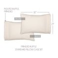 thumbnail image 7 of VHC Brands Burlap Natural Solid Color Cotton Farmhouse Bedding Standard Pillow Case Set of 2, Antique White, 7 of 7