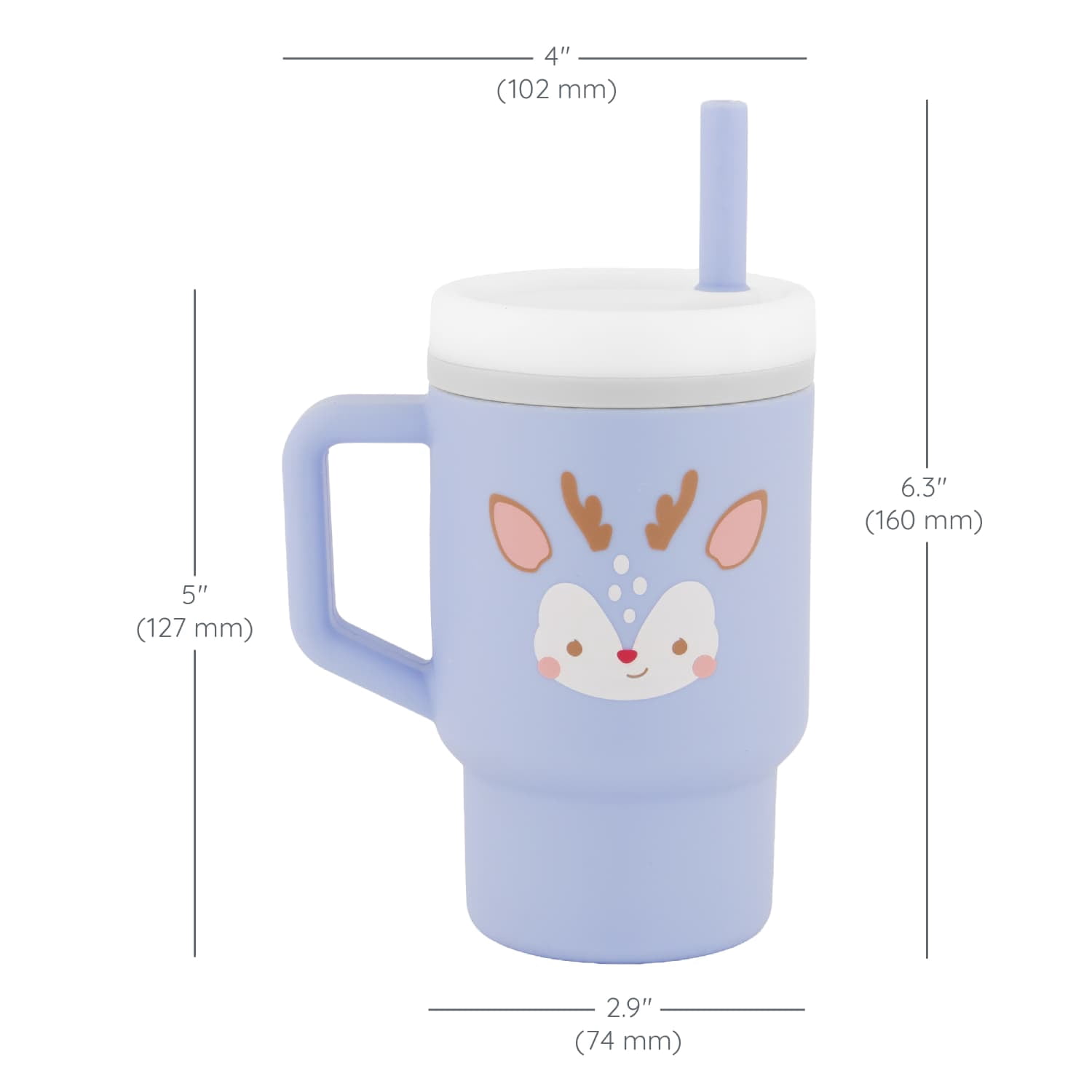 Infantino My 1st Tumbler, 9 oz Training Cup with Soft Straw & Handle, Reindeer
