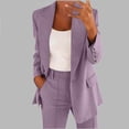 thumbnail image 2 of BODOAO Pantsuits for Women Two Piece Blazer and Pants Set, Dressy Business Casual Professional Suit Outfit for Work Office Meetings Interviews and Formal Events Purple XL, 2 of 6