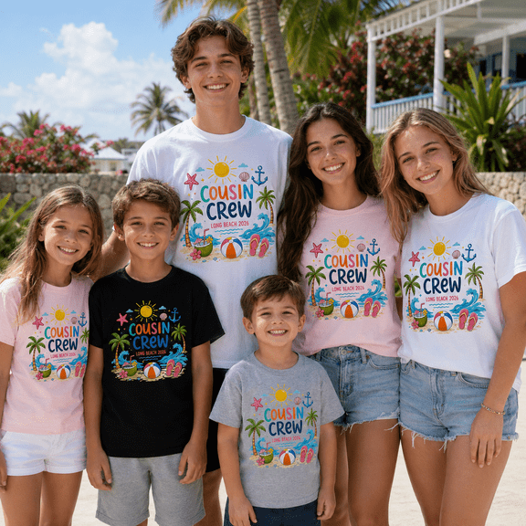 Custom Cousin Crew Shirt, Personalized Beach Vacation Tee, Matching Cousins Trip Shirt, Summer Family Reunion Outfit, Beach Holiday Gift