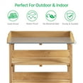 thumbnail image 6 of SONGMY Outdoor Garden Potting Bench Table Wooden Horticulture Planting Worstation w/Metal Tabletop/Storage Shelf/3 Hooks,Brown, 6 of 10