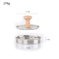 thumbnail image 5 of 5.24" Burger Press Stuffed Hamburger Patty Maker Mold Stainless Steel Non-Stick Meat Presser Essential Grilling Accessories, 5 of 5
