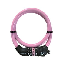 MELIVO Bike Lock,23.62" Bike Locks,Cable Bicycle Lock Bike Lock with Key,Pink