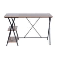 thumbnail image 3 of FurnitureR Maddie Modern Engineered Wood Computer Desk with Shelves in Brown, 3 of 8