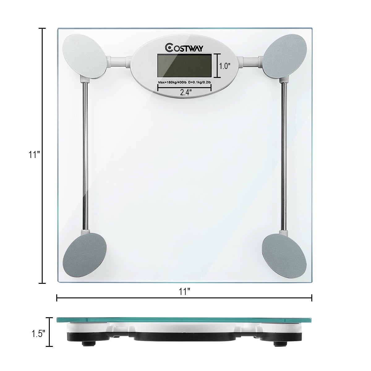 180kg/396lb Round Digital Personal Bathroom Body Weight ...