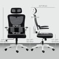thumbnail image 2 of Adjustable Black Mesh Office Chair with Lumbar Support & Headrest - Ergonomic Computer Desk Chair, 48" High, Breathable & Swivel Task Chair for Home Office, 2 of 7