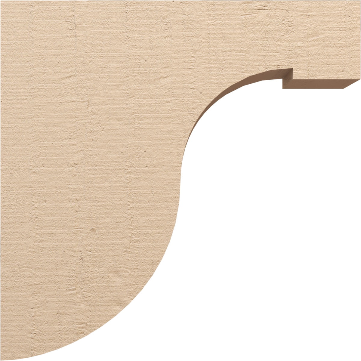 9"W x 36"D x 36"H Thin Del Monte Rough Cedar Woodgrain TimberThane Corbel, Primed Tan