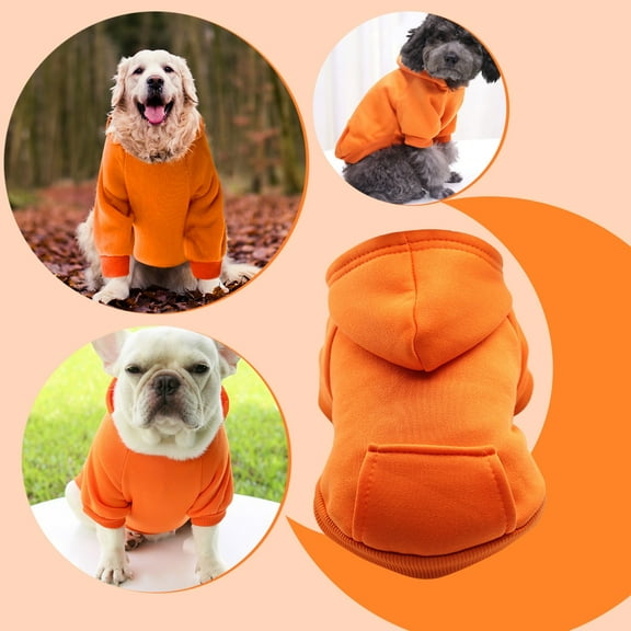 Dog Hoodie with Pocket - Fall Winter Warm Sweater Puppy Clothes for Small Medium Dogs Boy Girl