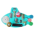 thumbnail image 2 of Tablero sensorial Montessori multifunción juguete preescolar habilidades básicas para la vida juguete educativo de Motor fino + años pescado azul Hugo tablero de actividad ocupada, 2 of 7