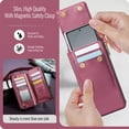 thumbnail image 3 of Crossbody Phone Bag Purse Wallet Case for iPhone/Galaxy/Pixel Series Cell Phones (Less Than or Equal to 7.6"), with Shoulder/Wrist Strap Lanyard, RFID Blocking Credit Card Holder, PU Leather Bag, Red, 3 of 7